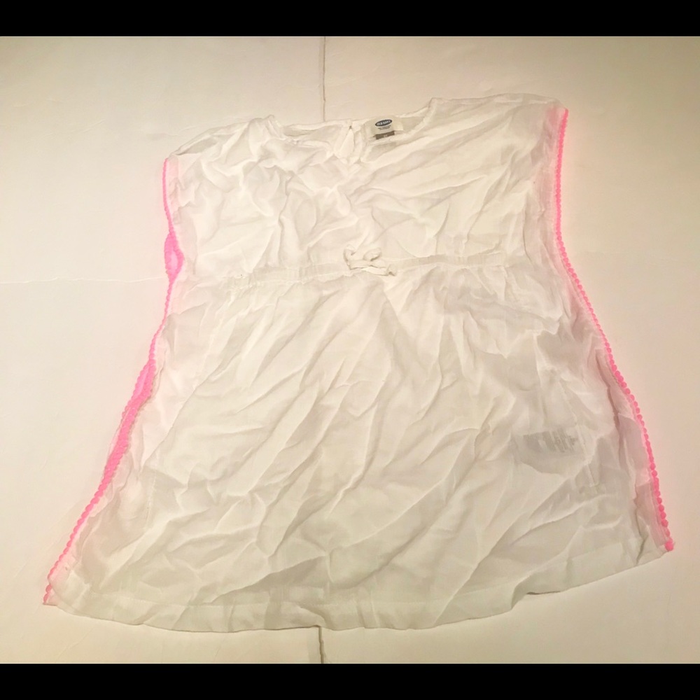 Old Navy White/Pink Trim Coverup Size 5T